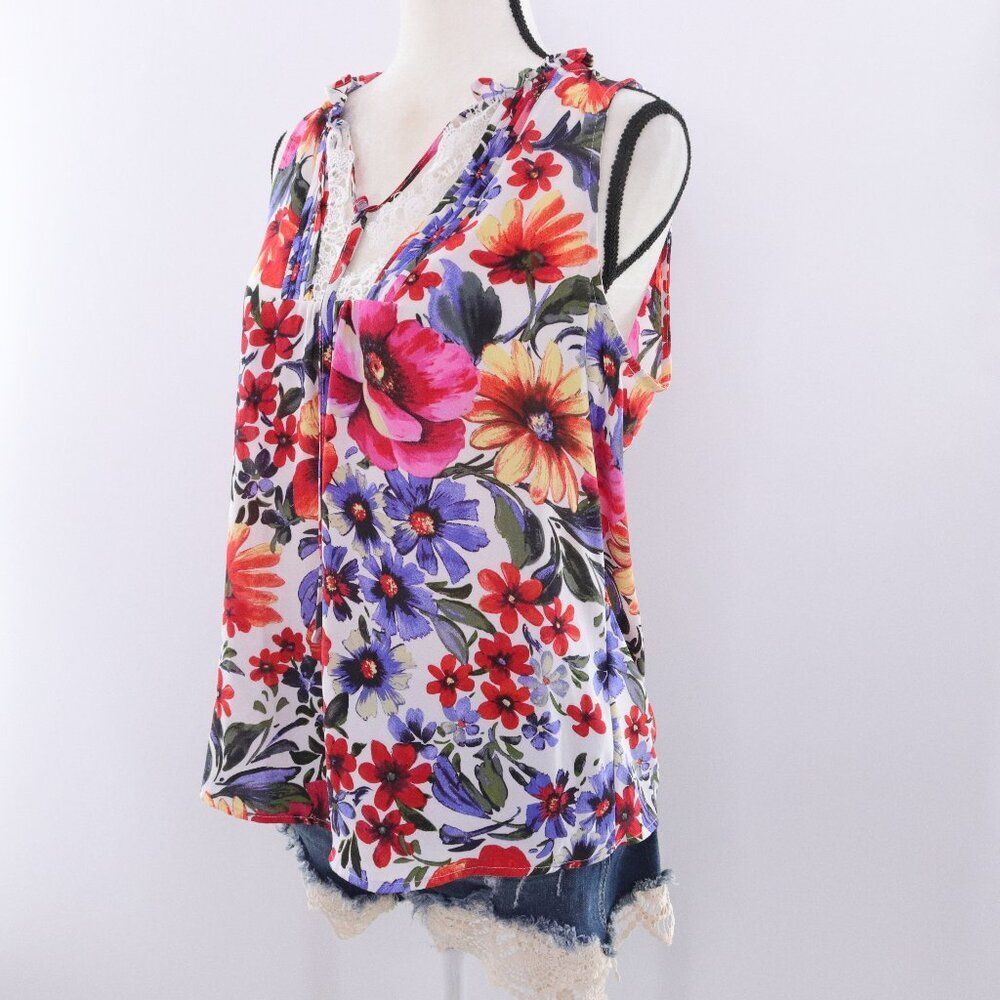 New York & Company | Floral‎ Sleeveless Top Medium